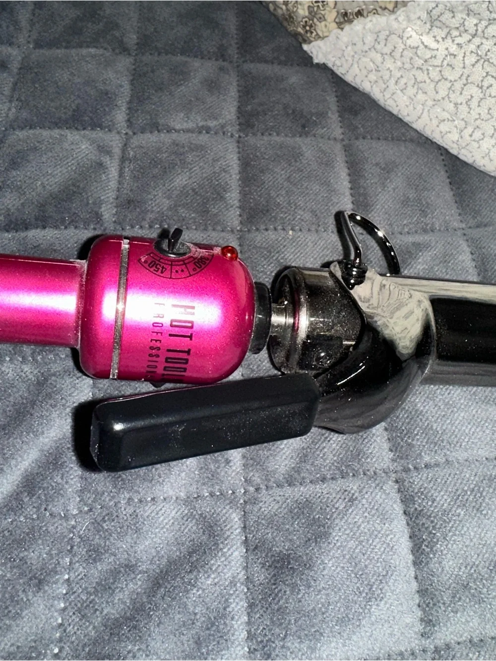 Hot Pink Curling Iron with Black Clamp